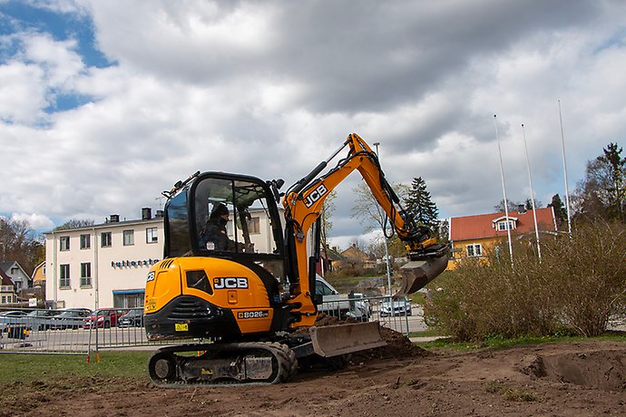 Planterar träd. 